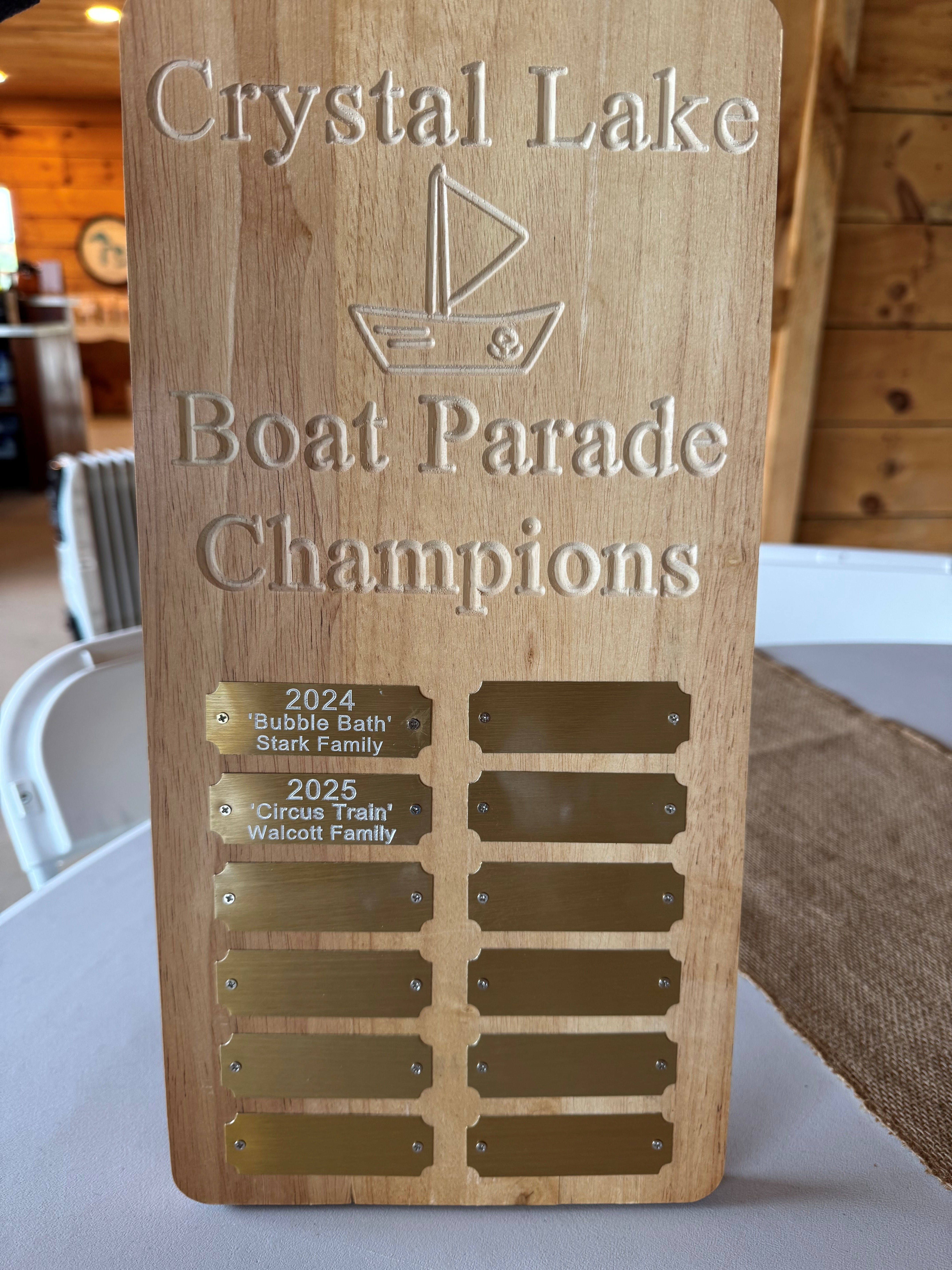 Boat Parade award trophy plaque