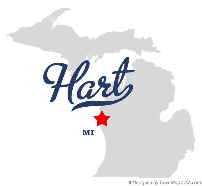 Map of Hart, Michigan