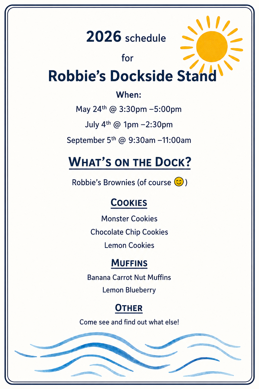 Robbie's Dockside Stand 2026